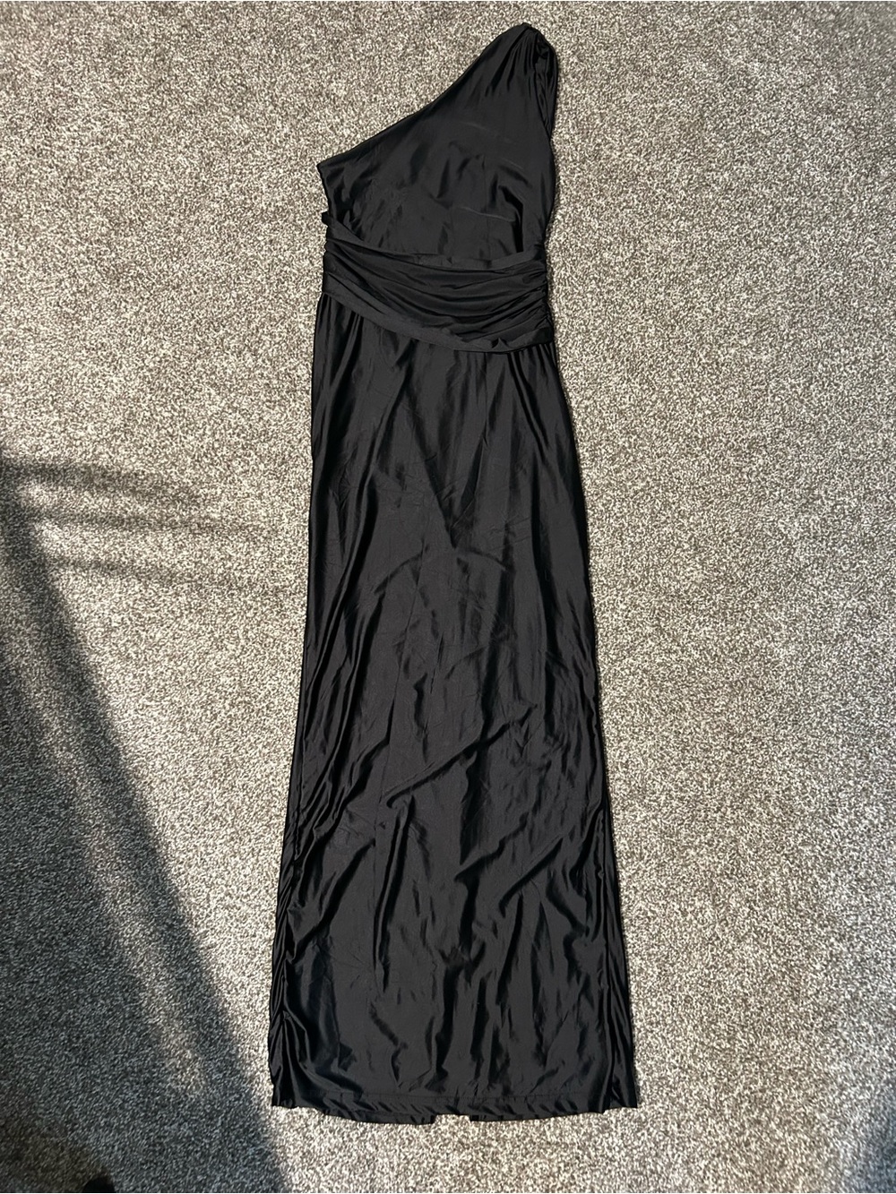 One-Shoulder Black Evening Gown